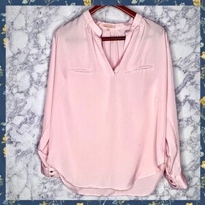 Gibson Latimer Blush Pink Y2K V-Neck Lightweight Blouse Women’s Large